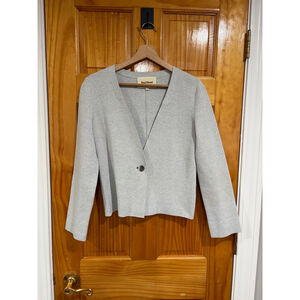 Paul Stuart Light Gray Knit Cardigan Womens Size 6 Button Front